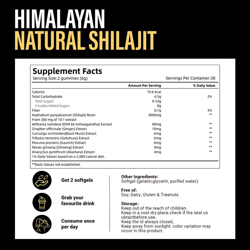 Bevalora® Himalayan Shilajit Energy Gummies