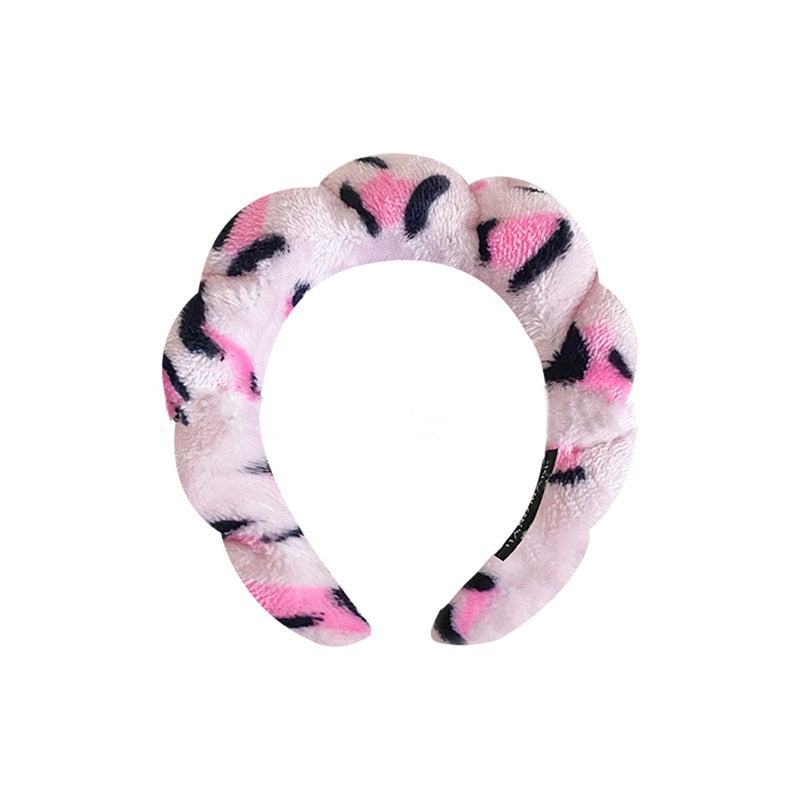 Sponge Co Spa Makeup Bubble Terry Cloth Headband Puffy Retro Hair Bands Soft Hairband Headwear