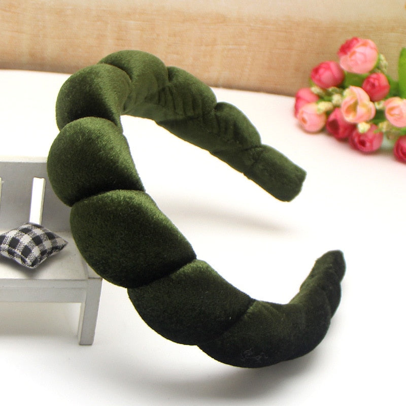 Sponge Co Spa Makeup Bubble Terry Cloth Headband Puffy Retro Hair Bands Soft Hairband Headwear