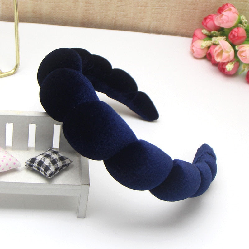 Sponge Co Spa Makeup Bubble Terry Cloth Headband Puffy Retro Hair Bands Soft Hairband Headwear