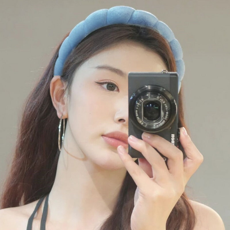 Sponge Co Spa Makeup Bubble Terry Cloth Headband Puffy Retro Hair Bands Soft Hairband Headwear