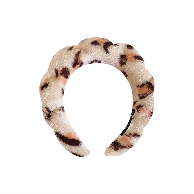 Sponge Co Spa Makeup Bubble Terry Cloth Headband Puffy Retro Hair Bands Soft Hairband Headwear