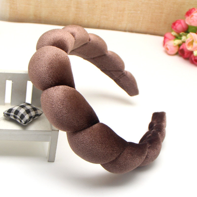 Sponge Co Spa Makeup Bubble Terry Cloth Headband Puffy Retro Hair Bands Soft Hairband Headwear