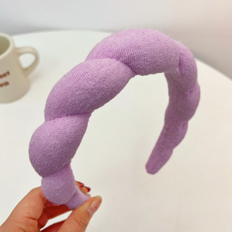 Sponge Co Spa Makeup Bubble Terry Cloth Headband Puffy Retro Hair Bands Soft Hairband Headwear