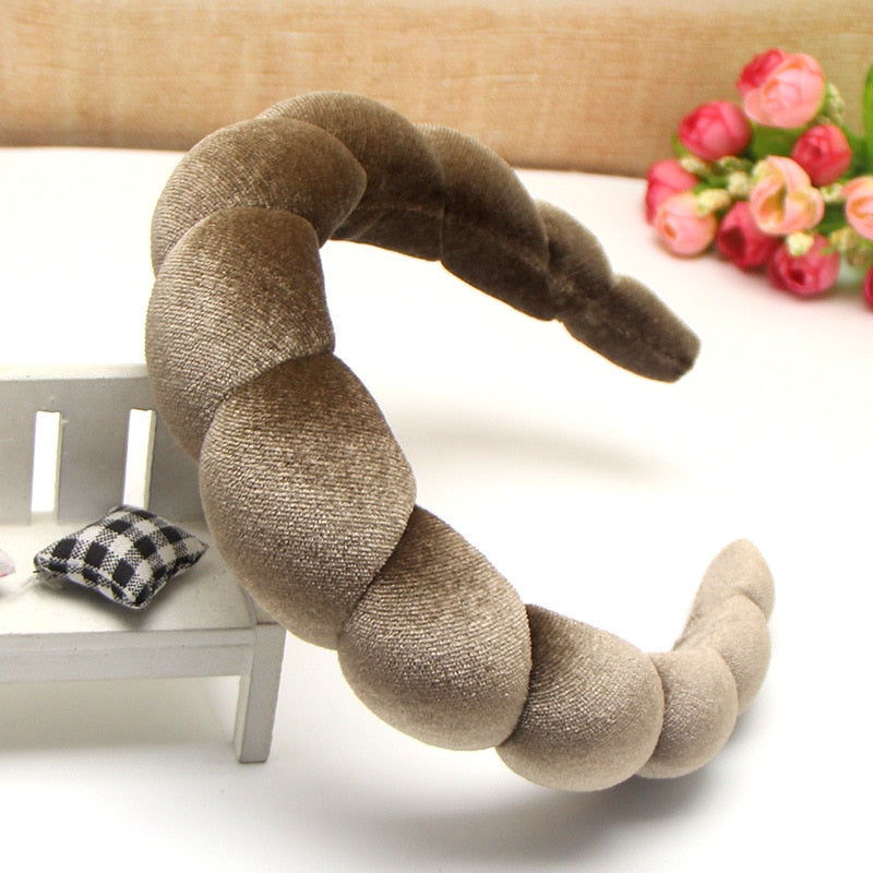 Sponge Co Spa Makeup Bubble Terry Cloth Headband Puffy Retro Hair Bands Soft Hairband Headwear