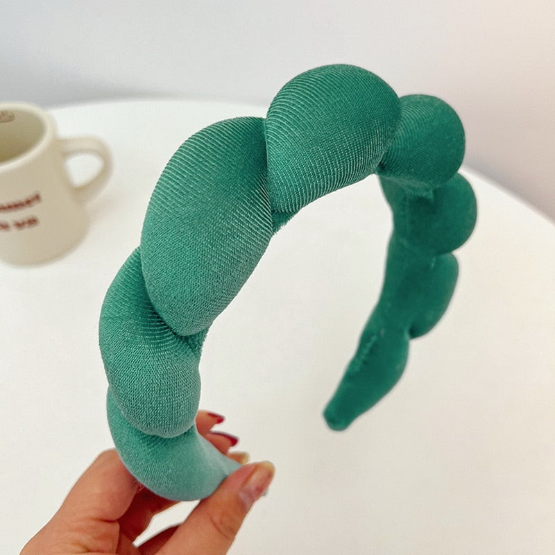 Sponge Co Spa Makeup Bubble Terry Cloth Headband Puffy Retro Hair Bands Soft Hairband Headwear