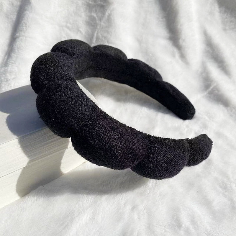 Sponge Co Spa Makeup Bubble Terry Cloth Headband Puffy Retro Hair Bands Soft Hairband Headwear