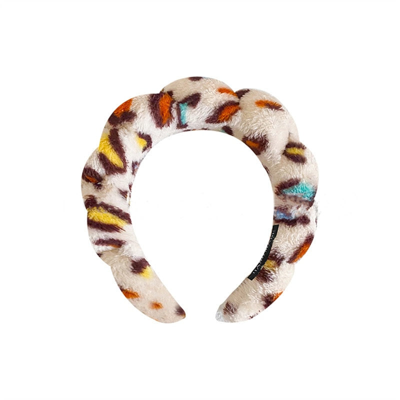 Sponge Co Spa Makeup Bubble Terry Cloth Headband Puffy Retro Hair Bands Soft Hairband Headwear
