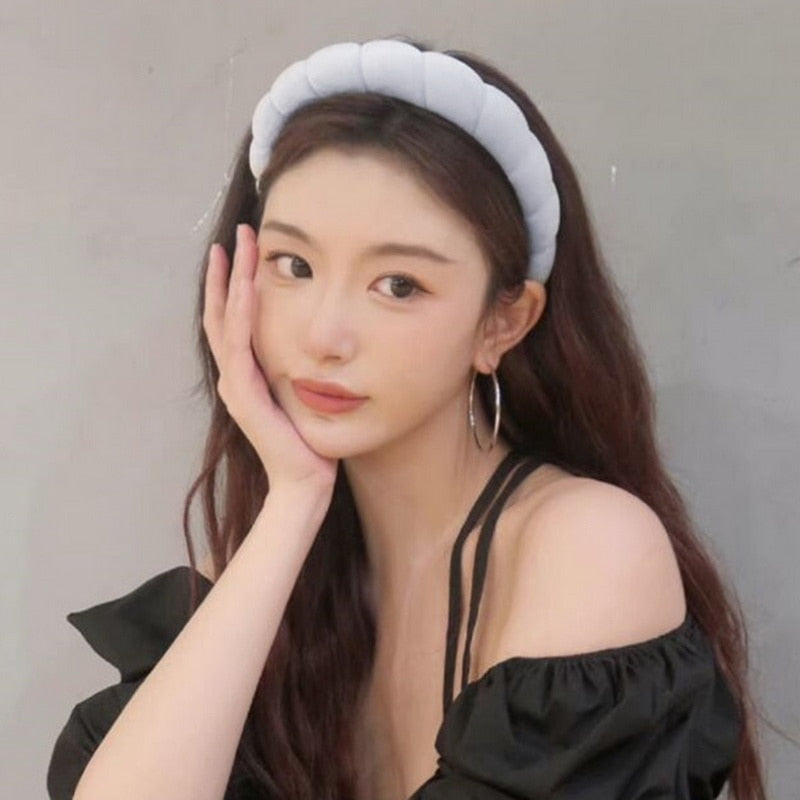 Sponge Co Spa Makeup Bubble Terry Cloth Headband Puffy Retro Hair Bands Soft Hairband Headwear