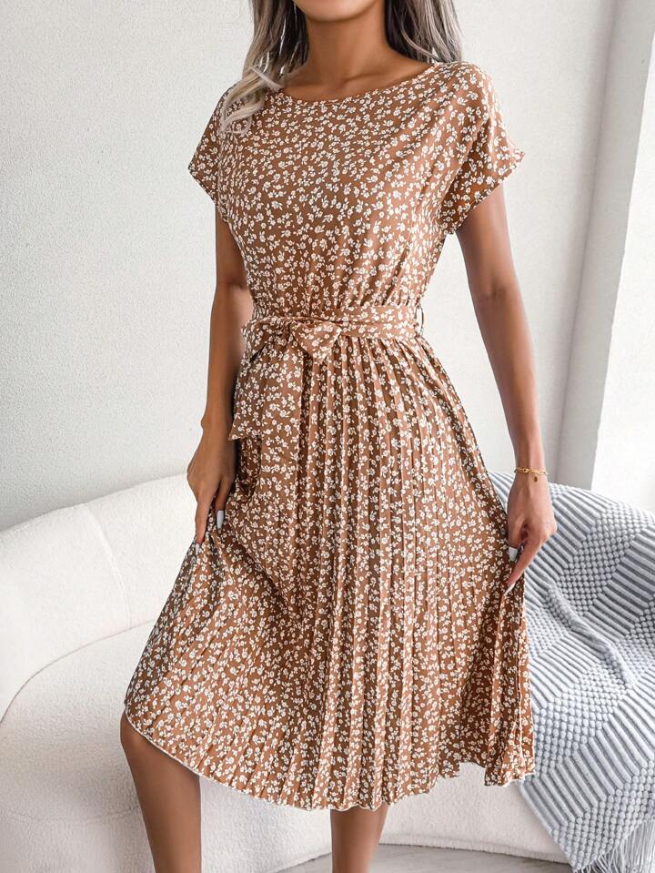 Bevalora™ Vintage Floral Waist-Shaper Dress