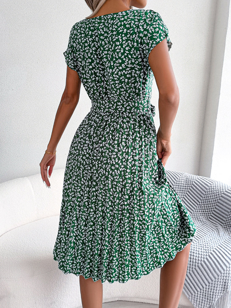 Bevalora™ Vintage Floral Waist-Shaper Dress