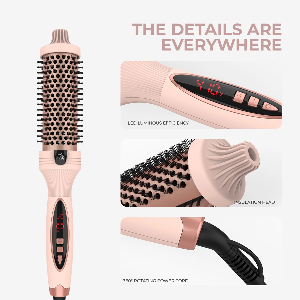 Bevalora™ 3-in-1 Pro Negative Ion Two PTC Heaters Thermal Brush