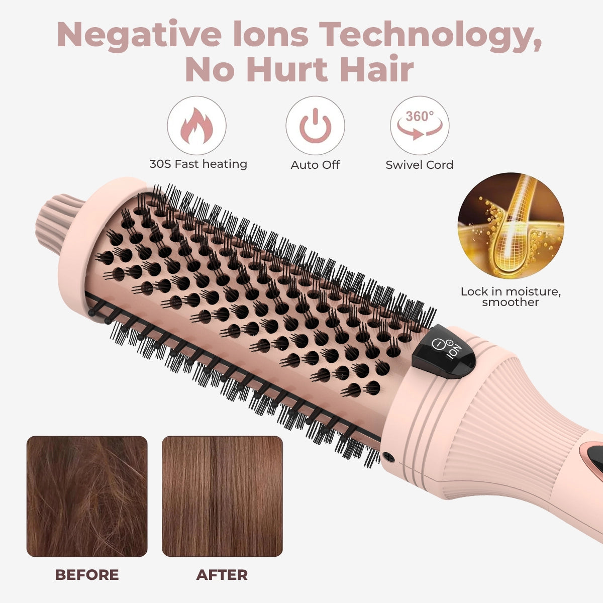 Bevalora™ 3-in-1 Pro Negative Ion Two PTC Heaters Thermal Brush