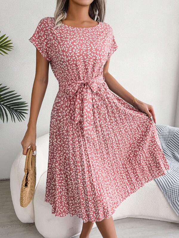 Bevalora™ Vintage Floral Waist-Shaper Dress