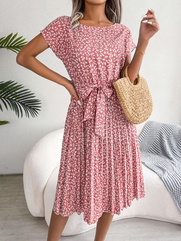 Bevalora™ Vintage Floral Waist-Shaper Dress