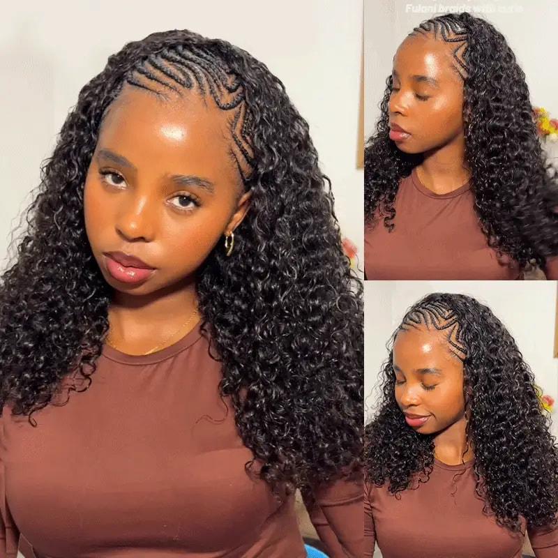 Bevalora® Perruque Afro Bouclée 3-en-1 en Cheveux Humains – Clip & Cordon Invisible