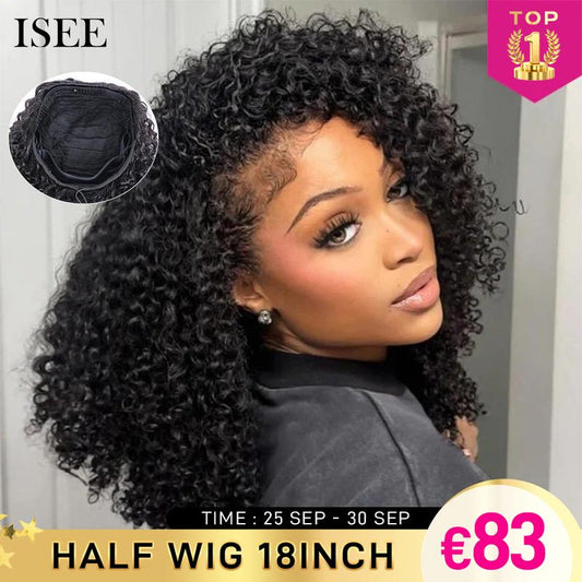 Bevalora® Perruque Afro Bouclée 3-en-1 en Cheveux Humains – Clip & Cordon Invisible