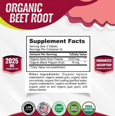 Bevalora® Organic Beet Root Tablets