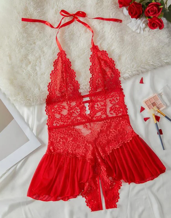 Bevalora® Women’s Sexy Solid Color Lace Pajamas