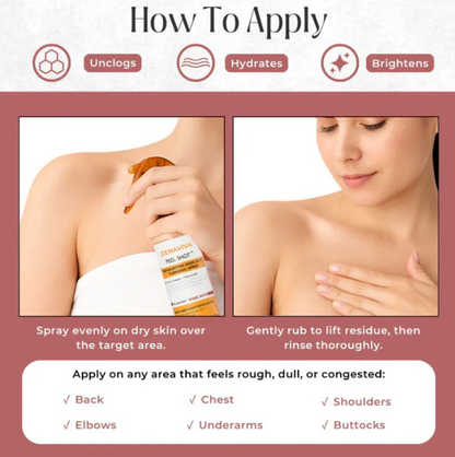 Bevalora® Peel Shot – Kojic + Turmeric Body Peel Spray