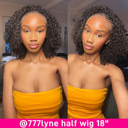 Bevalora® Perruque Afro Bouclée 3-en-1 en Cheveux Humains – Clip & Cordon Invisible