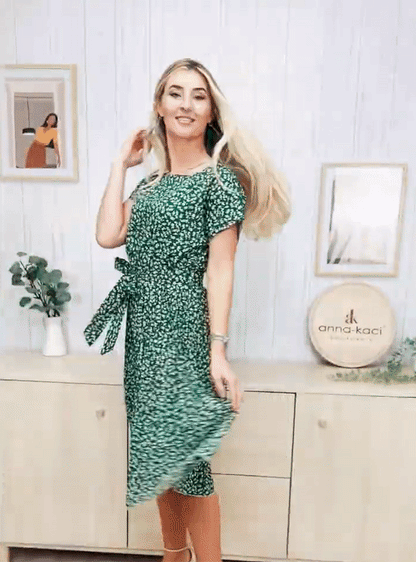 Bevalora™ Vintage Floral Waist-Shaper Dress