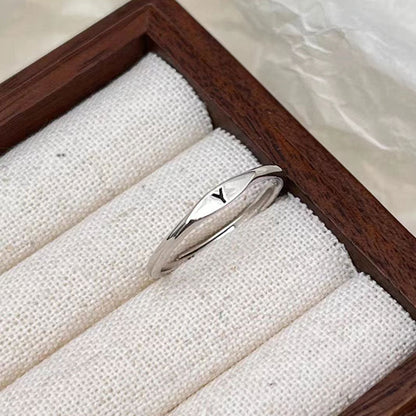 Bevalora™ Silver Initial Ring