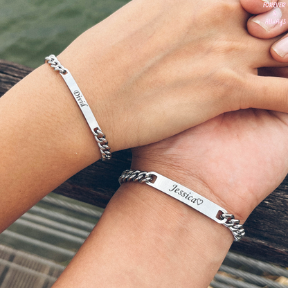 Bevalora™ Engraved Couples Bracelet Set