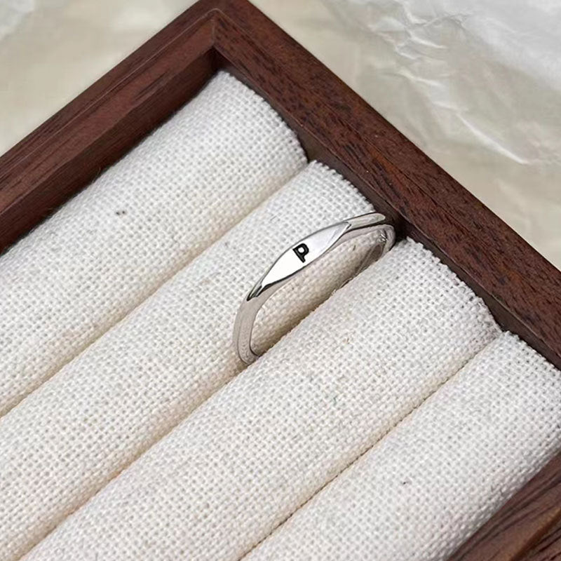 Bevalora™ Silver Initial Ring